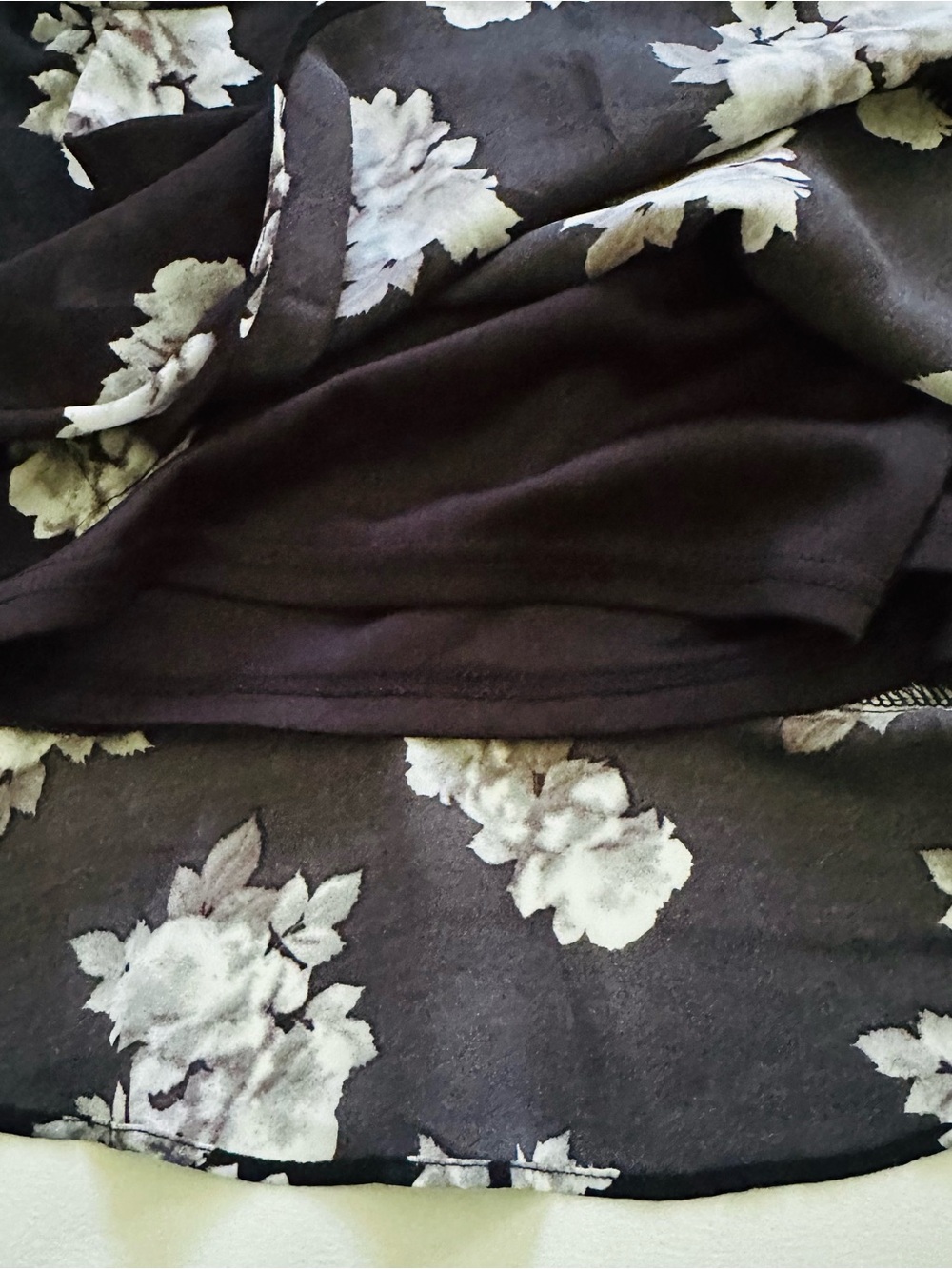 Lumiere Dress Black Gray Floral Tie-Detail Ruffled Long Sleeve Dress Small NEW - Picture 12 of 15